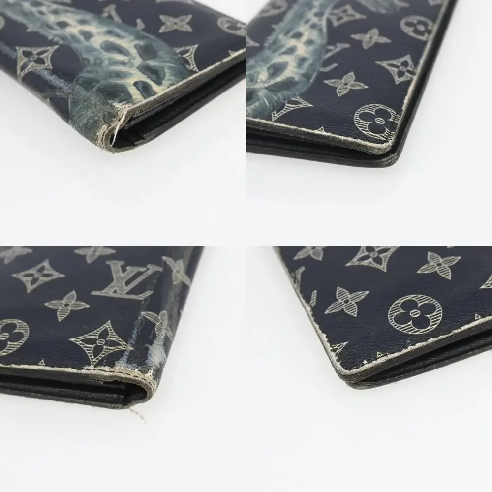 Louis Vuitton Monogram Savanna Portefeuille Braza Wallet Navy